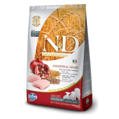   N&D Dog Ancestral Grain Kuracie, Špalda, Ovsené Vločky, Granátové Jablko Puppy Med & Maxi 2,5kg Krmivo Pre Psov