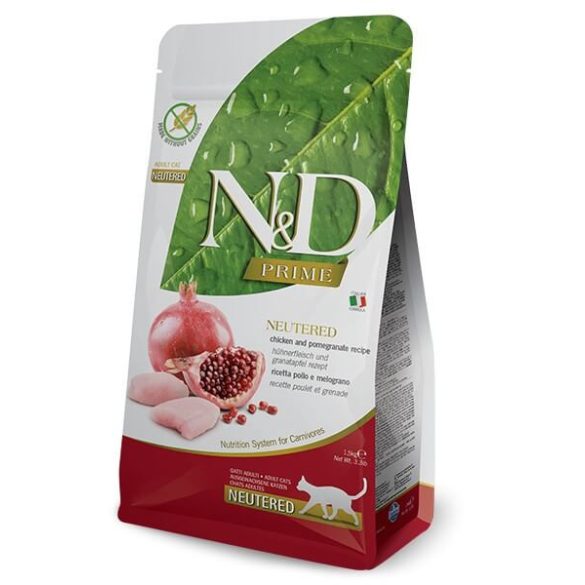 N&D Cat Prime kuracie & granátové jablko adult kastrované 5 kg Grainfree