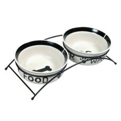 Trixie keramická miska set 2,6 l / 25 cm biela/čierna