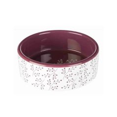 Trixie keramická miska pre psa 0,8 l / 16 cm biela/bordová