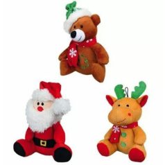  Trixie Xmas Santa Clauses Reindeers and Bears – plyšové hračky (rôzne figúrky) pre psov 20 cm