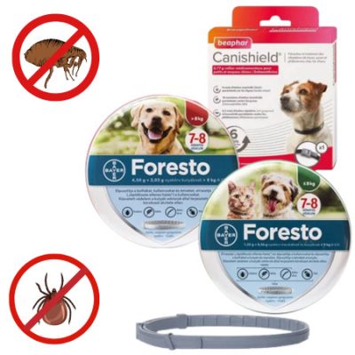 Obojoky proti blchám, obojoky proti kliešťom